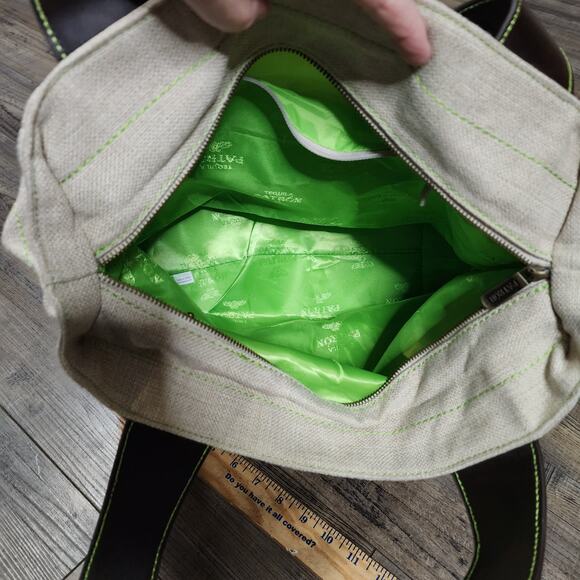 Canvas Patron tote bag lime green interior - Picture 10 of 10